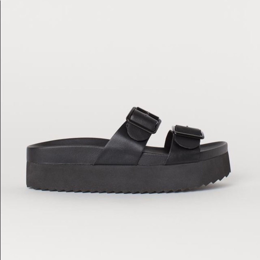 H&M Black Platform Sandals, size 4.5/35